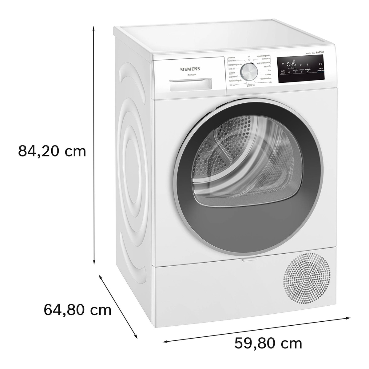 Secadora Siemens 8 kg con bomba de calor - WT45HV00ES Blanco-2