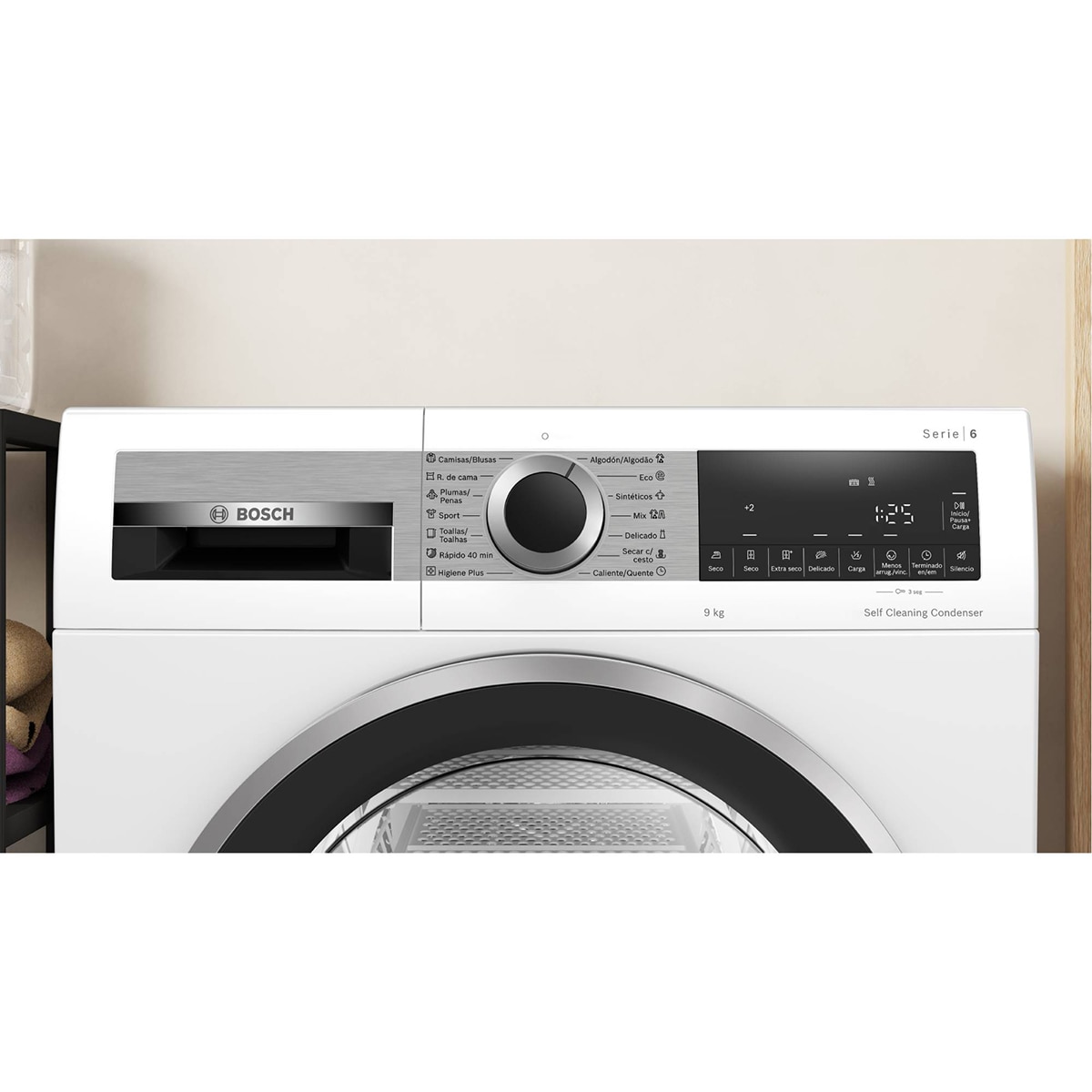 Secadora Bosch 9 kg con bomba de calor , Serie 6, 9 kg - WQG245D1ES Blanco-3