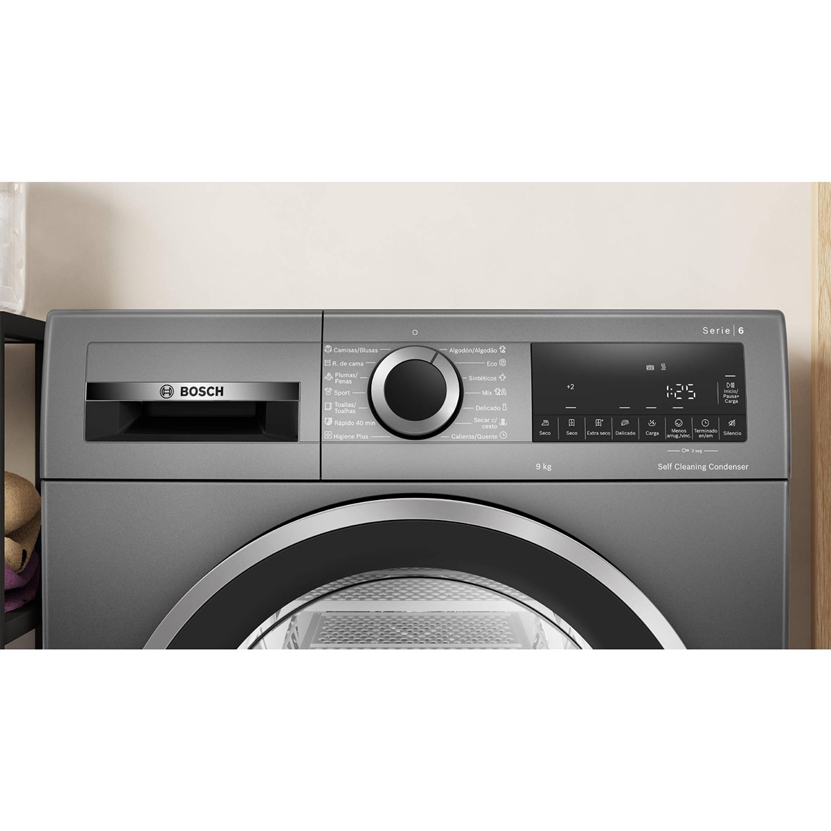 Secadora Bosch 9 kg con bomba de calor , Serie 6,  9 kg - WQG245DRES Grafito-3