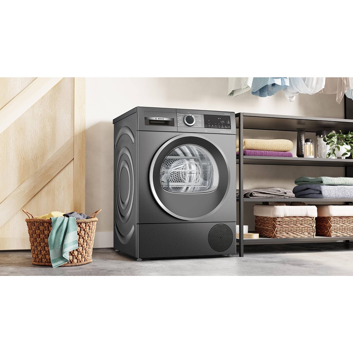 Secadora Bosch 9 kg con bomba de calor , Serie 6,  9 kg - WQG245DRES Grafito-10