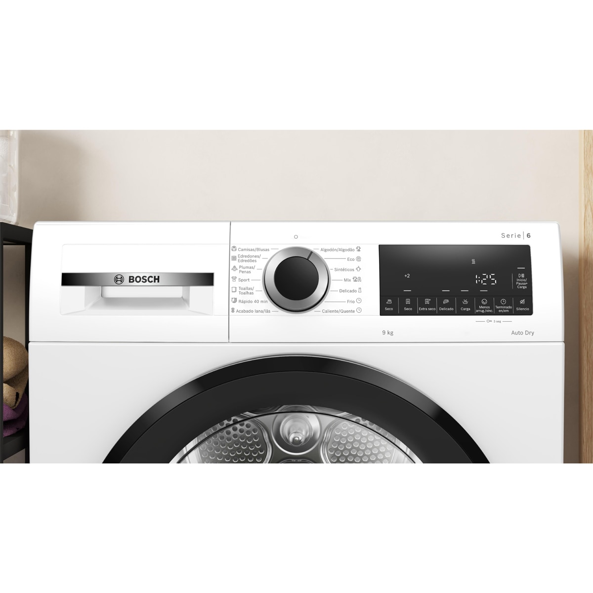 Secadora Bosch 9 kg con bomba de calor , Serie 6, 9 kg - WQG24200ES Blanco-3