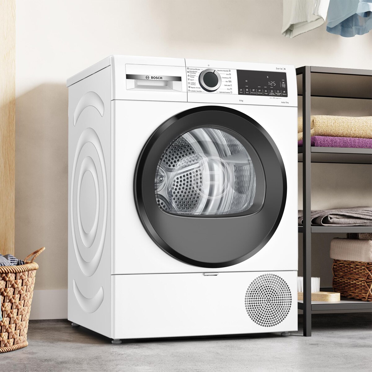 Secadora Bosch 9 kg con bomba de calor , Serie 6, 9 kg - WQG24200ES Blanco-5