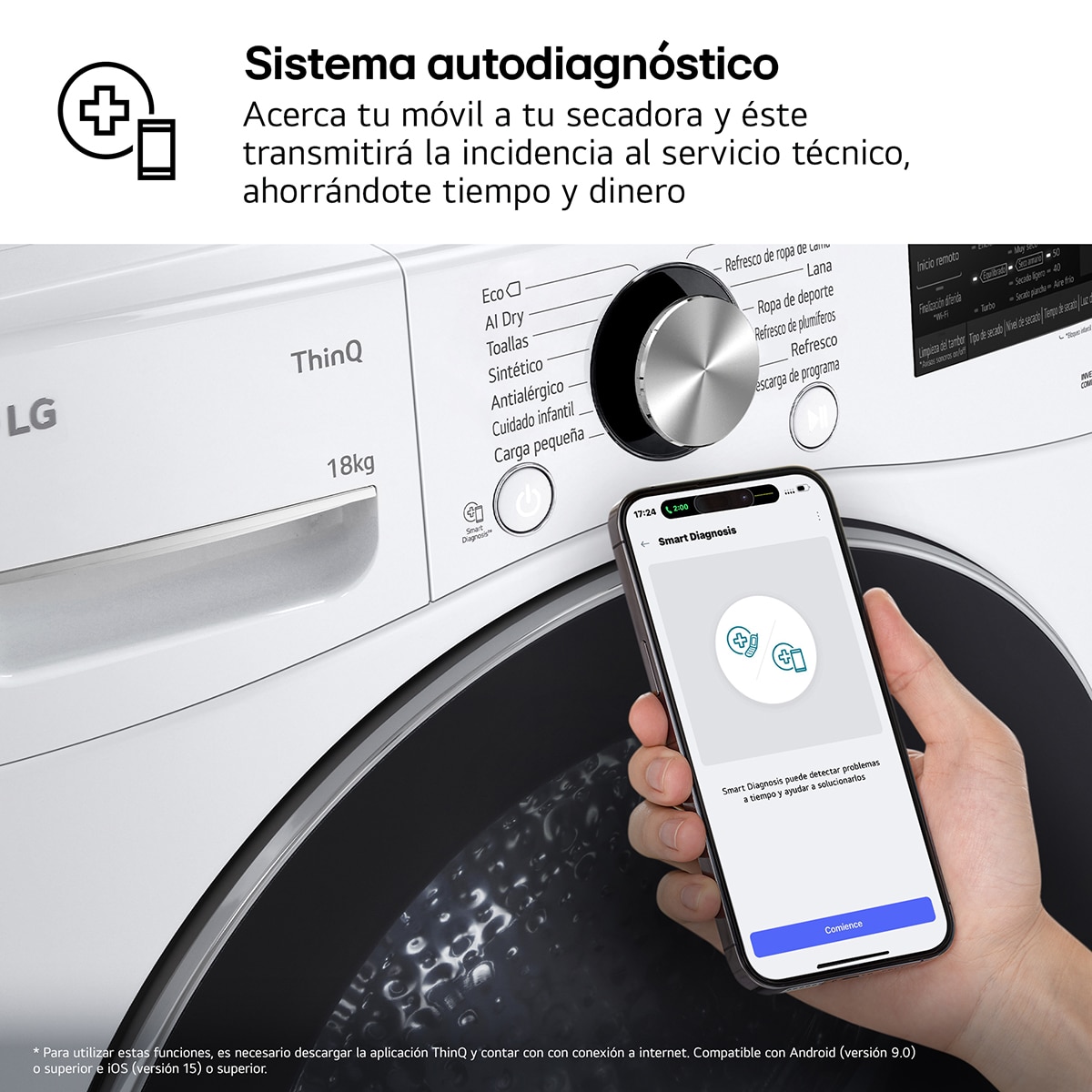 Secadora LG 18 kg, Bomba de calor -RH18U8AVCW Acero Inox-9