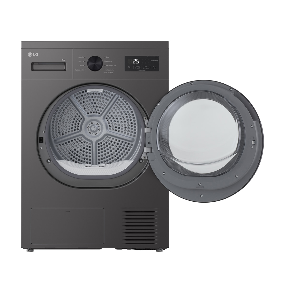 Secadora LG 8kg, con Bomba de calor, Serie 100 - RHA1008NDK Inox grafito-9
