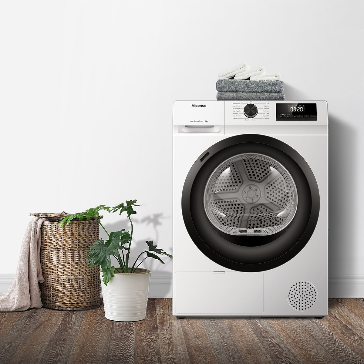 Secadora Hisense 9 Kg, Bomba de calor - DHQE900UWDC Blanco-14