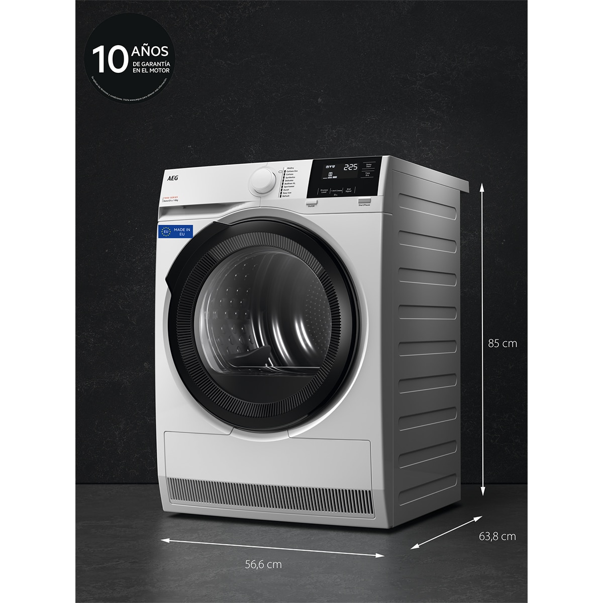 Secadora AEG 8 kg, Bomba de calor - TR718EBOB Blanco-3