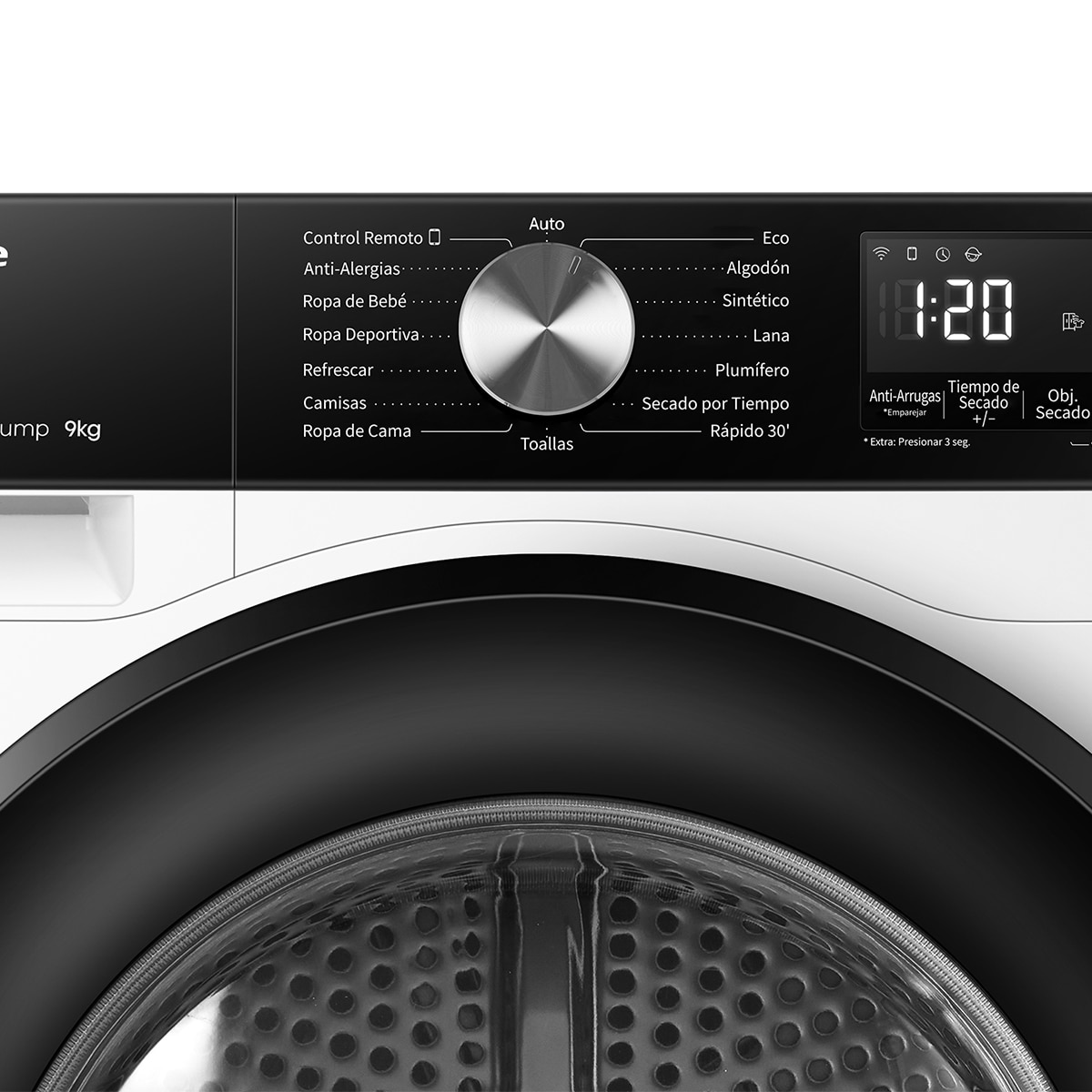 Secadora Hisense 9 kg, Bomba de calor  - DH3S902BWCC Negro-11