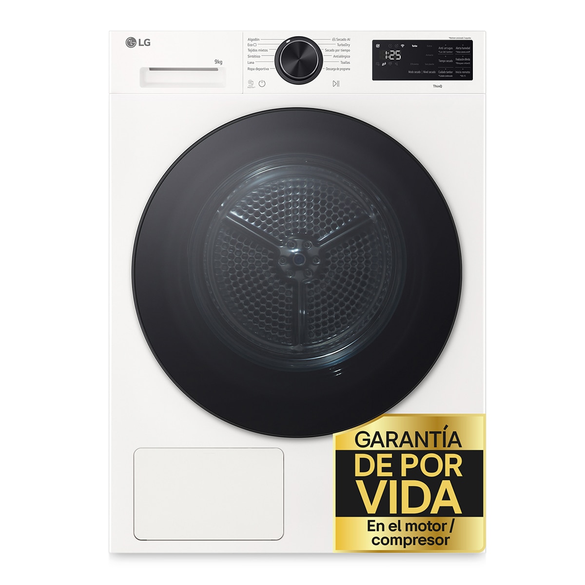 LG – Secadora LG 9kg con bomba de calor Dual Inverter – RHX5009TLB.