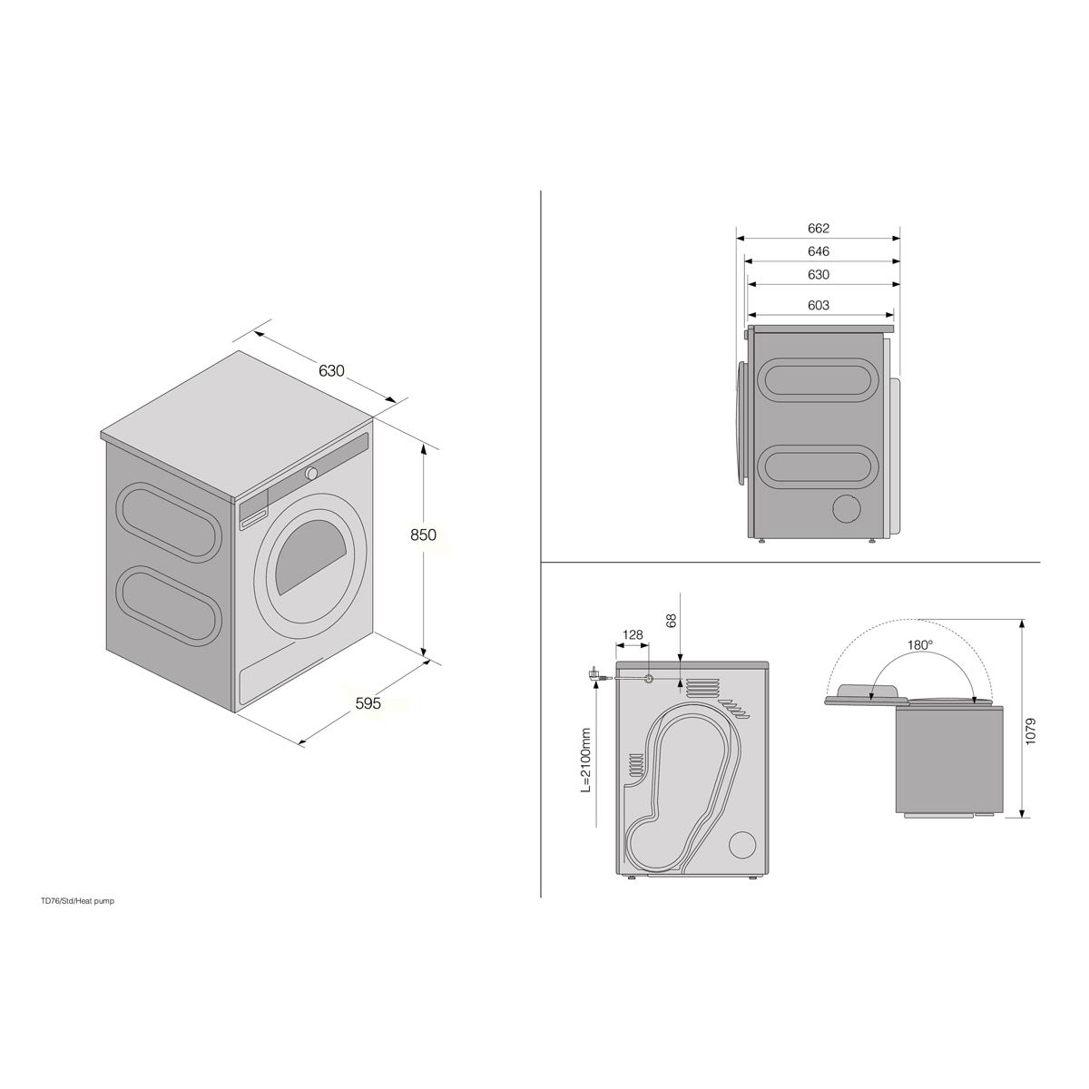 Secadora Asko 9kg / 117 litros Bomba de calor - T309HCW Blanco-3