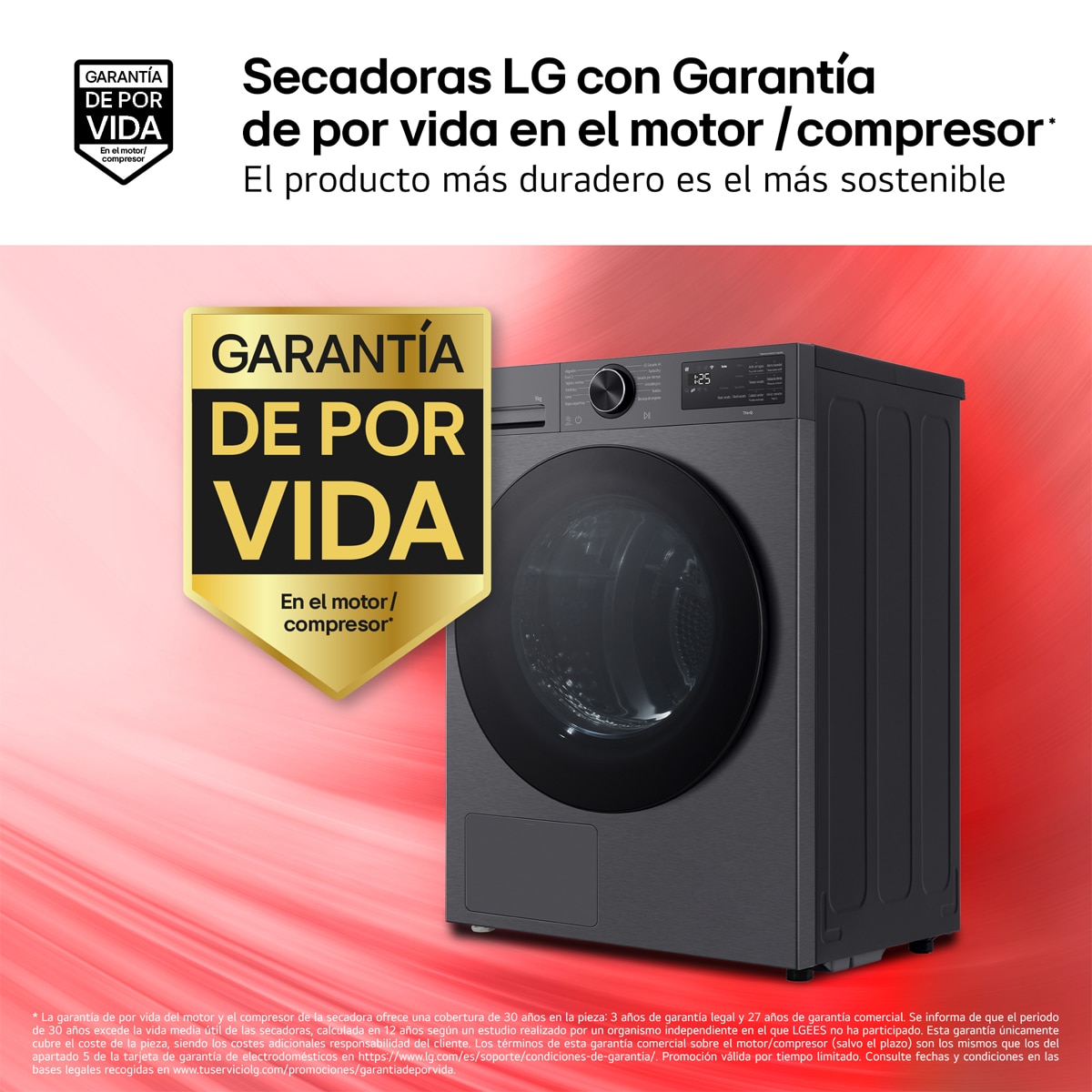 Secadora LG 9 kg, con Bomba de calor Dual Inverter - RHX5009TBB Acero grafito antihuellas-4