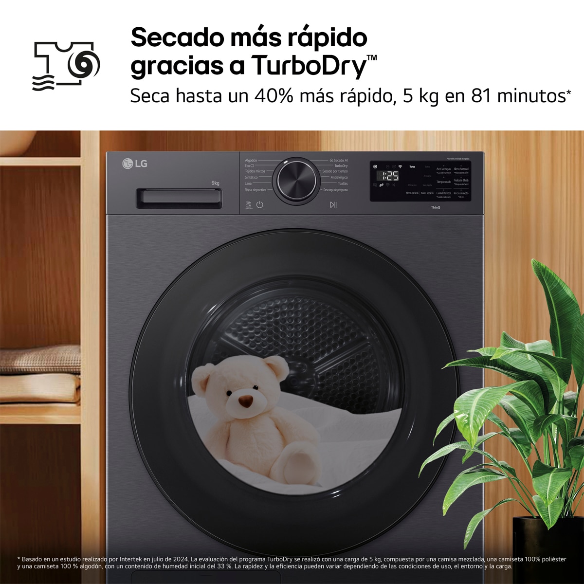 Secadora LG 9 kg, con Bomba de calor Dual Inverter - RHX5009TBB Acero grafito antihuellas-9