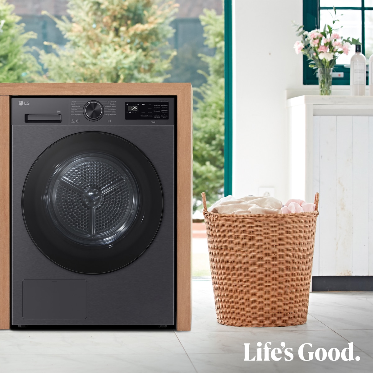 Secadora LG 9 kg, con Bomba de calor Dual Inverter - RHX5009TBB Acero grafito antihuellas-15