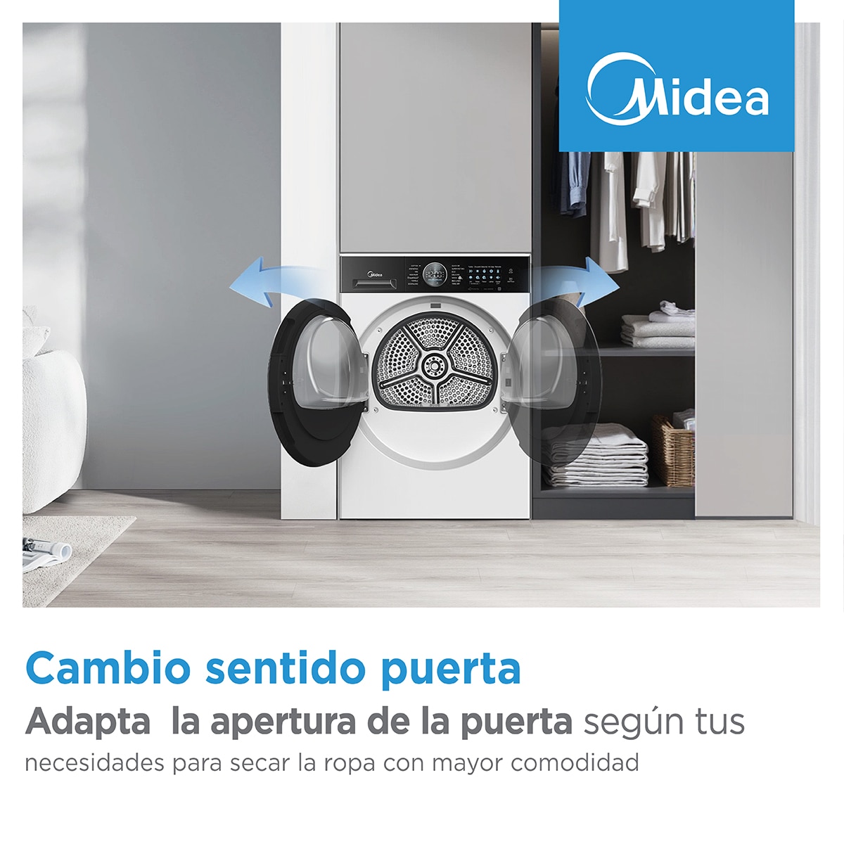 Máquina de Secar Roupa Midea MD205H90BW/W-ES Bomba de Calor e de 9 Kg - Branco Branco-6