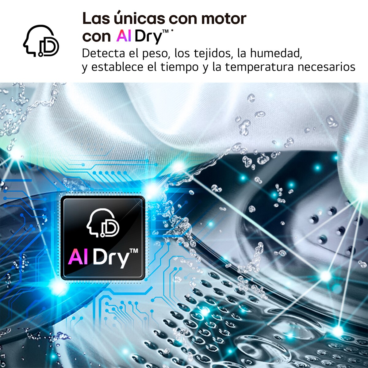 Imagen 6 de Secadora LG 9 kg, Condensación, Bomba de calor con Inteligencia artificial, Dual Inverter - RHX7009TWS - Blanco Blanco