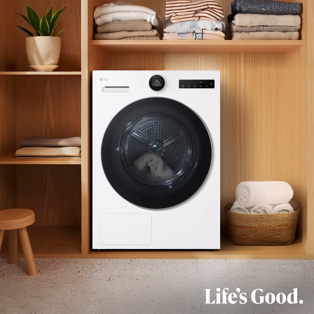 Imagen 14 de Secadora LG 9 kg, Condensación, Bomba de calor con Inteligencia artificial, Dual Inverter - RHX7009TWS - Blanco Blanco