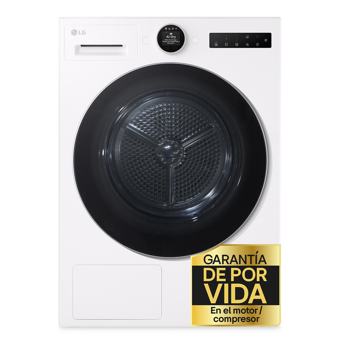 LG - Secadora con Inteligencia artificial 10kg, C, con Bomba de calor Dual Inverter , Serie 700.