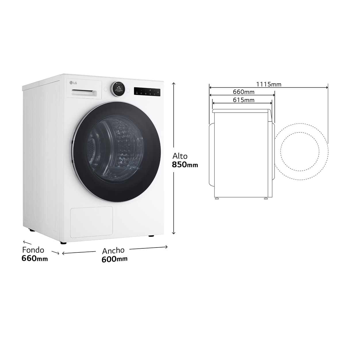Secadora con Inteligencia artificial 10kg, C, con Bomba de calor Dual Inverter , Serie 700 Blanco-2