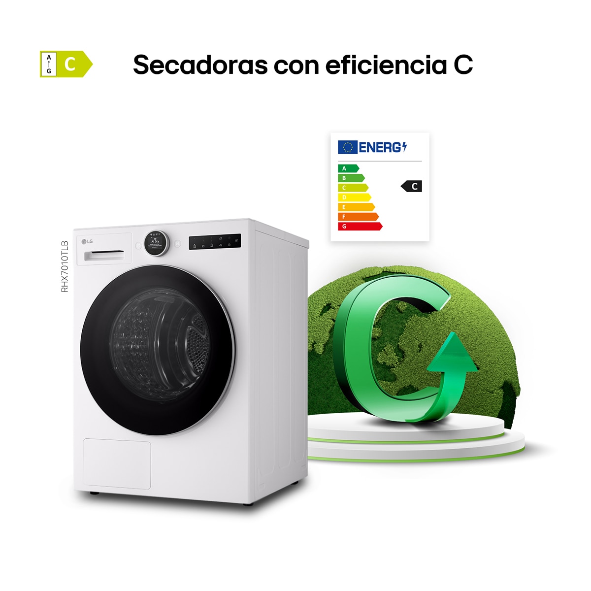 Secadora con Inteligencia artificial 10kg, C, con Bomba de calor Dual Inverter , Serie 700 Blanco-5