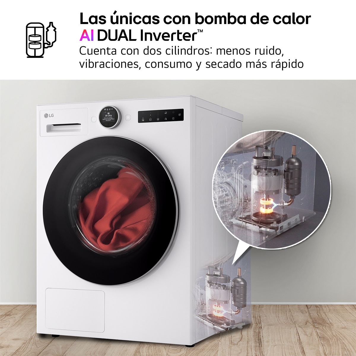 Secadora con Inteligencia artificial 10kg, C, con Bomba de calor Dual Inverter , Serie 700 Blanco-6