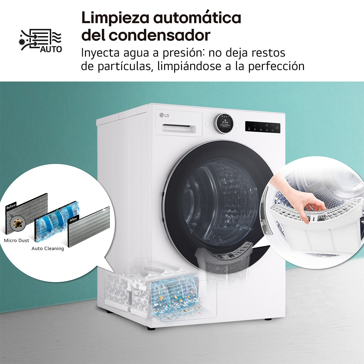 Secadora con Inteligencia artificial 10kg, C, con Bomba de calor Dual Inverter , Serie 700 Blanco-11