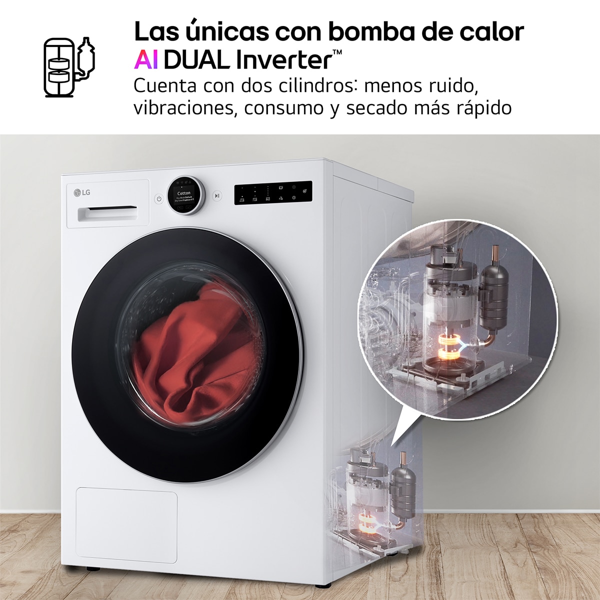 Secadora con Inteligencia artificial 9kg, A, con Bomba de calor Dual Inverter, Serie 900 - Blanco Blanco-6