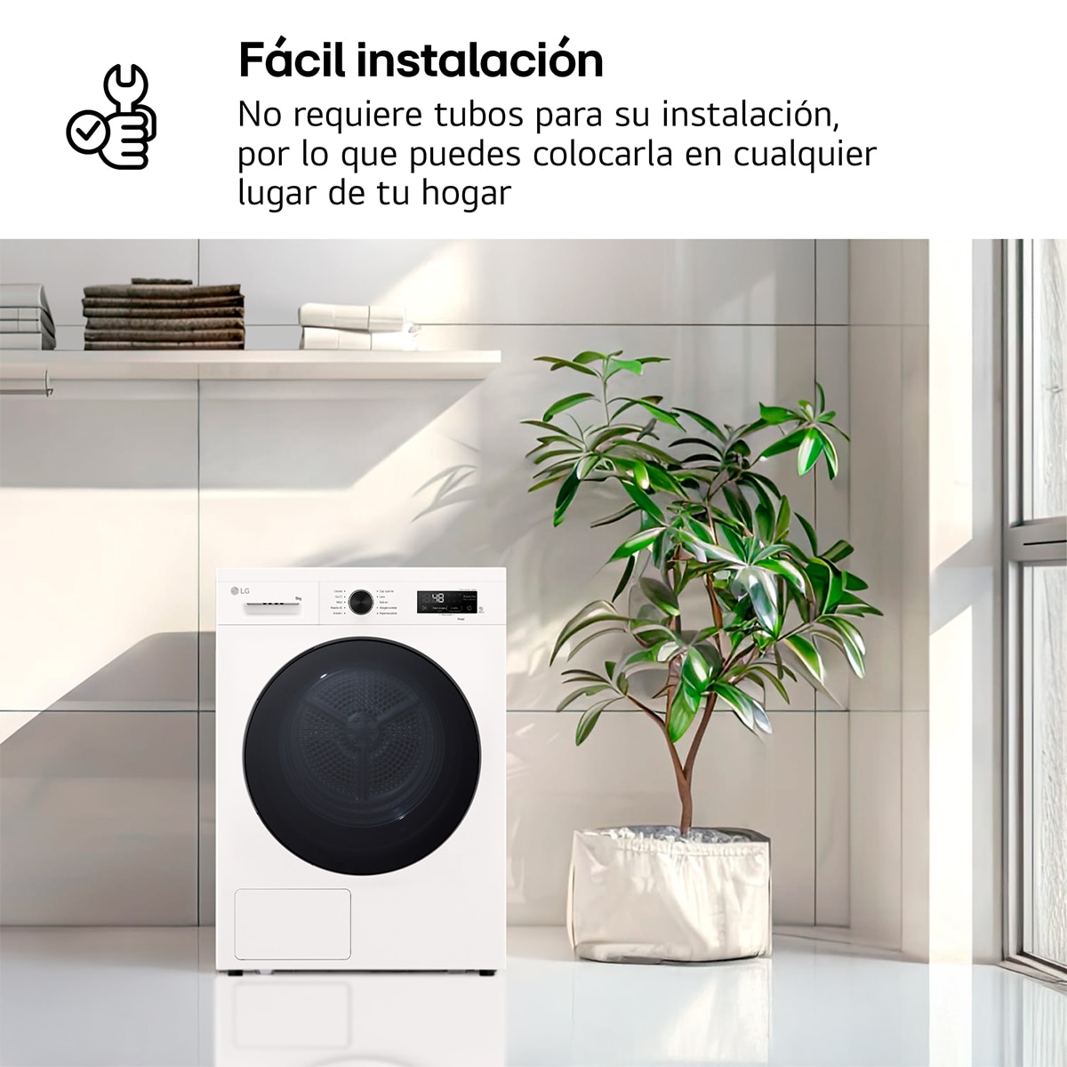 Secadora LG 9 Kg, Bomba de calor Dual, con Inteligencia artificial, Serie 140 - RHX1009NWB - Blanco marfil Blanco marfil-7