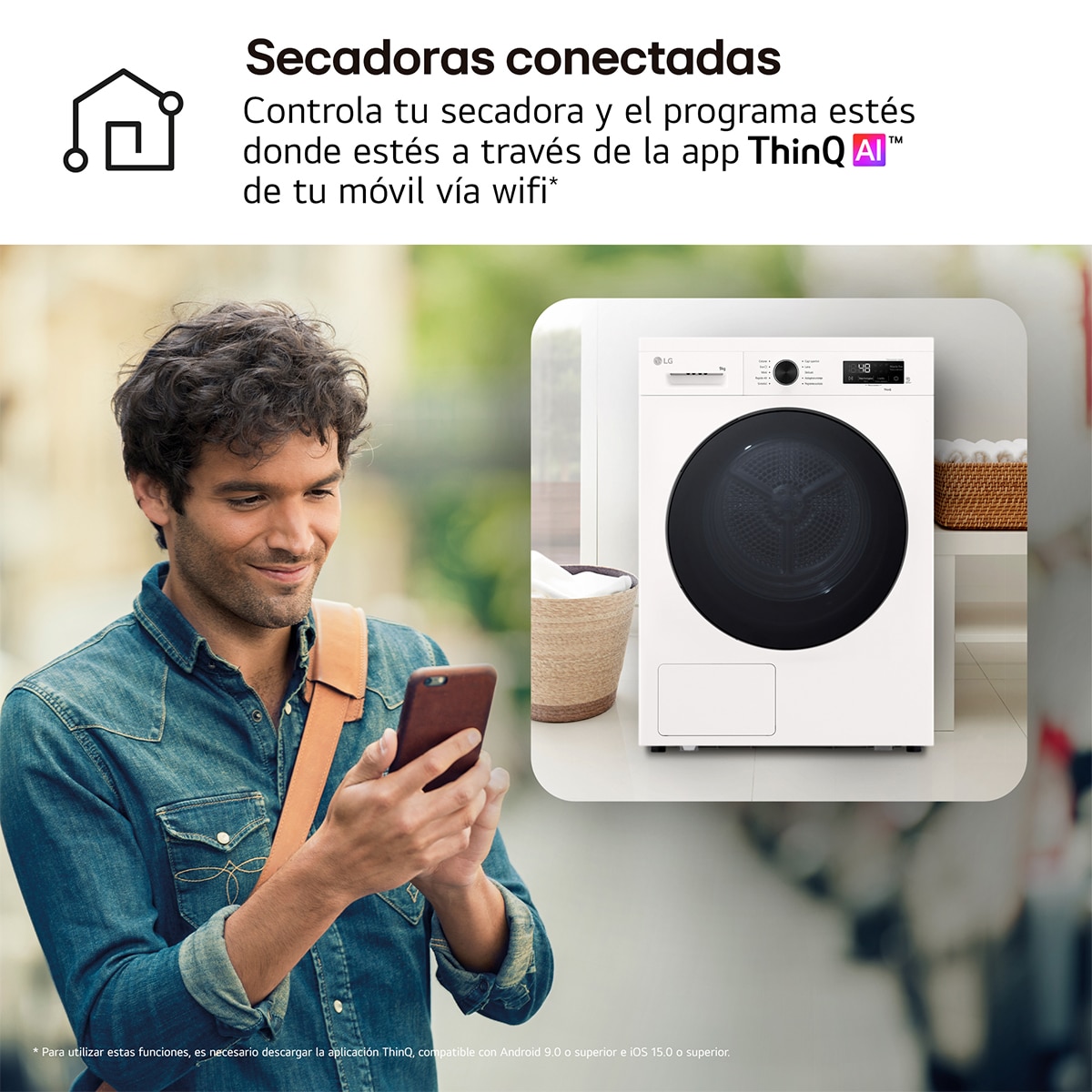 Secadora LG 9 Kg, Bomba de calor Dual, con Inteligencia artificial, Serie 140 - RHX1009NWB - Blanco marfil Blanco marfil-9