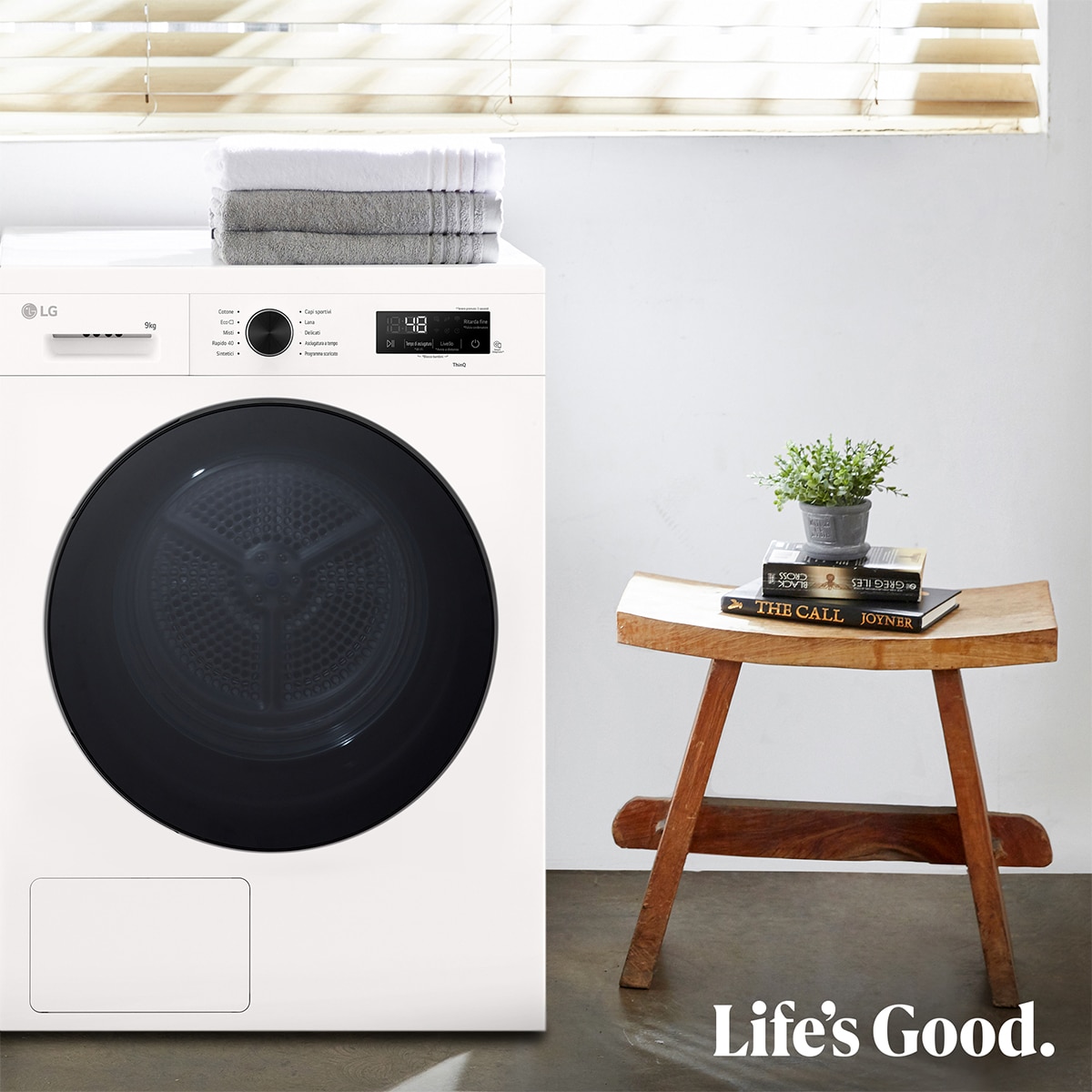 Secadora LG 9 Kg, Bomba de calor Dual, con Inteligencia artificial, Serie 140 - RHX1009NWB - Blanco marfil Blanco marfil-14