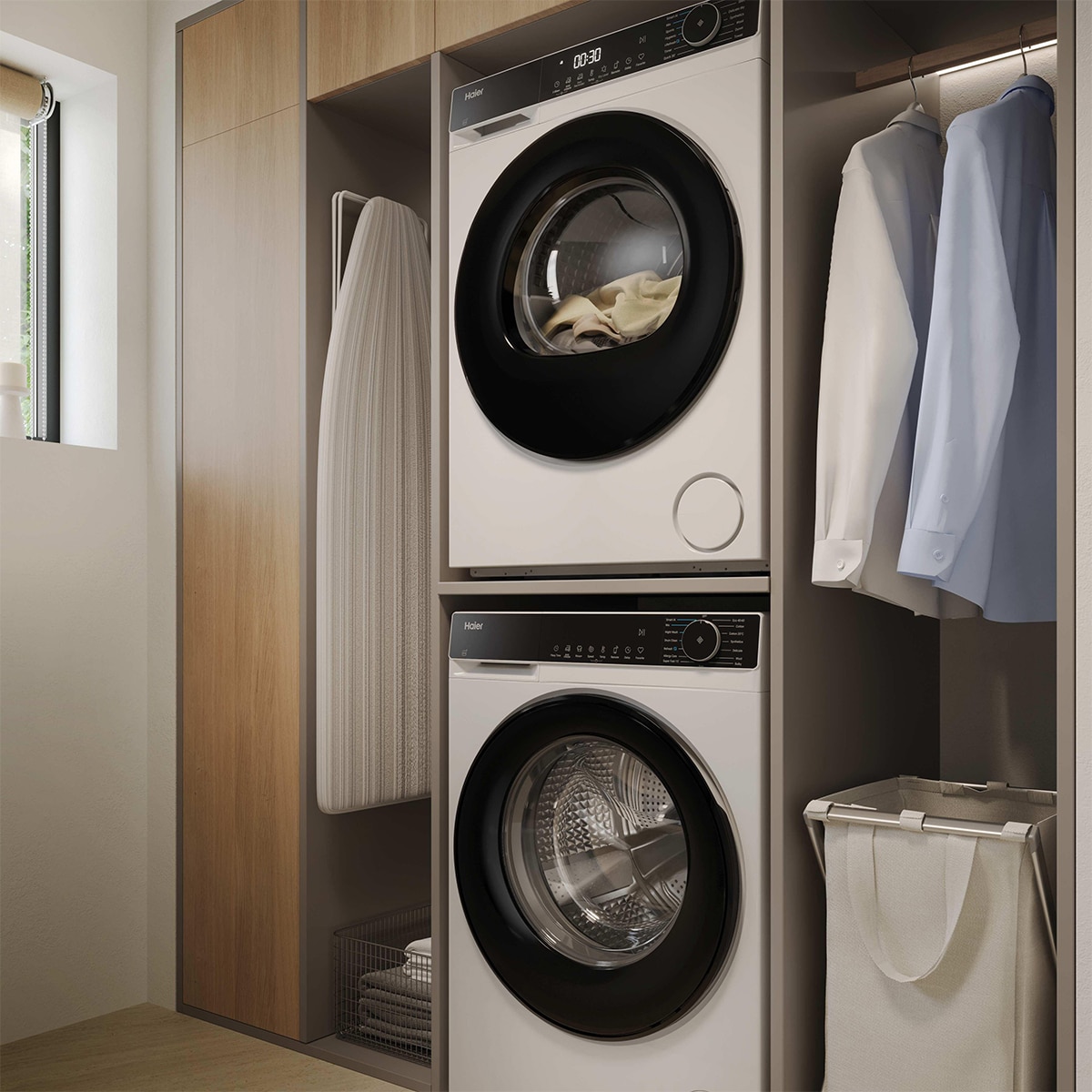 Secadora Haier 8 kg Condensación, Bomba de calor y fondo reducido X 5 - HD80-D357TU1-S Negro-7