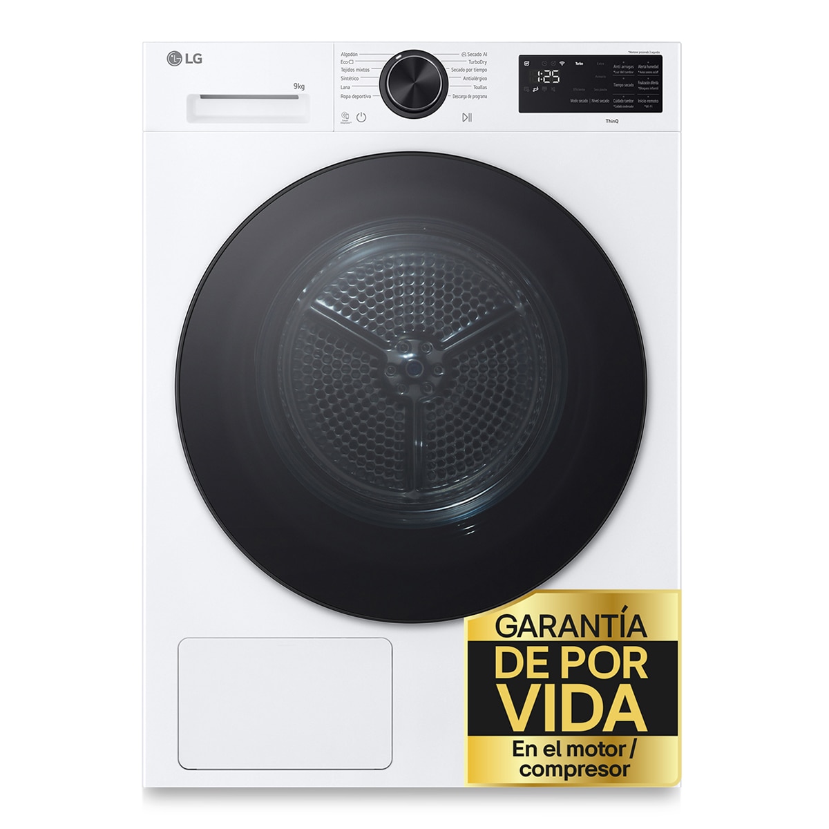 Imagen 0 de Secadora LG 10 Kg, Bomba de calor Dual Inverter Serie 500 con Inteligencia artificial - RHX5010TLB Blanco