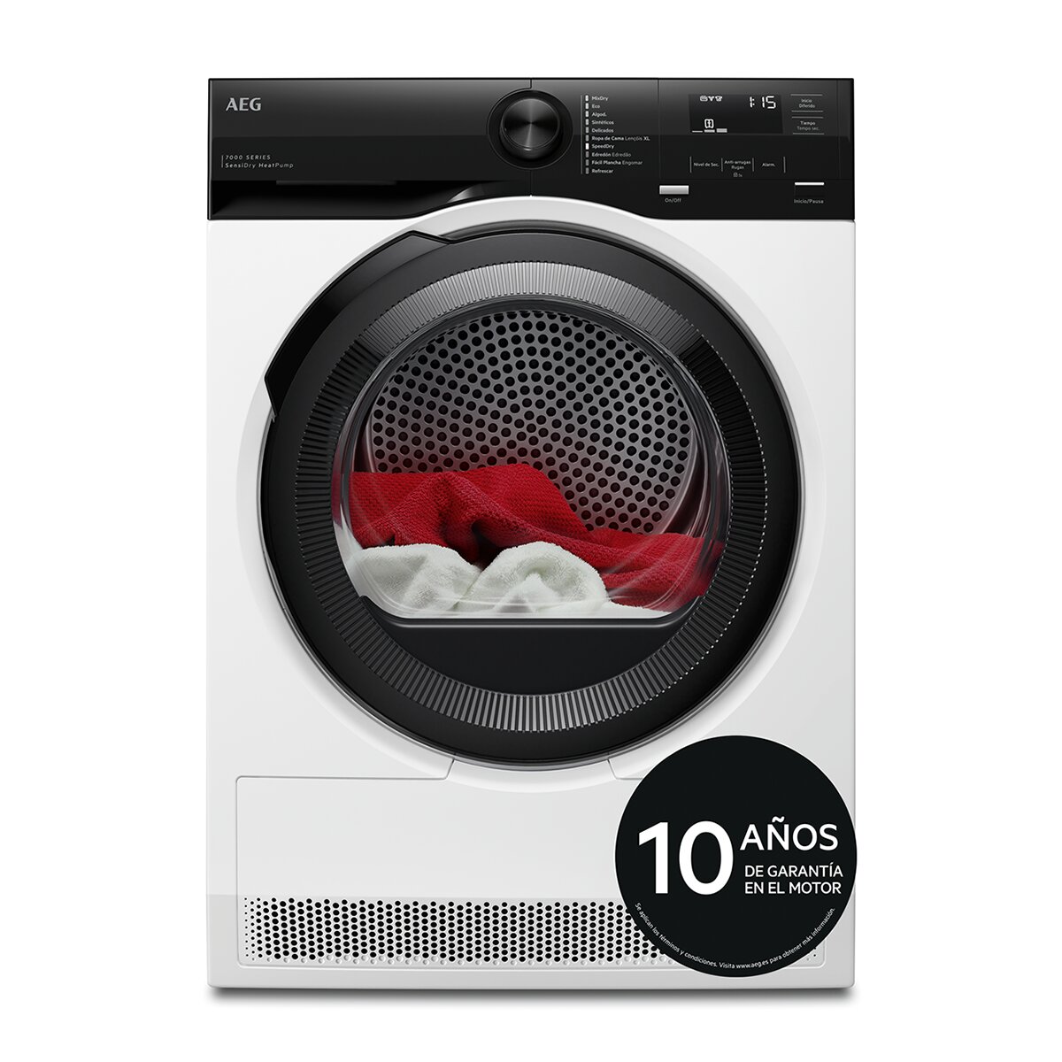 AEG - Secadora AEG 8 Kg ,Bomba de calor, Ciclo rápido, Ahorro tiempo, Serie 7000 - TE7G8CBOB.