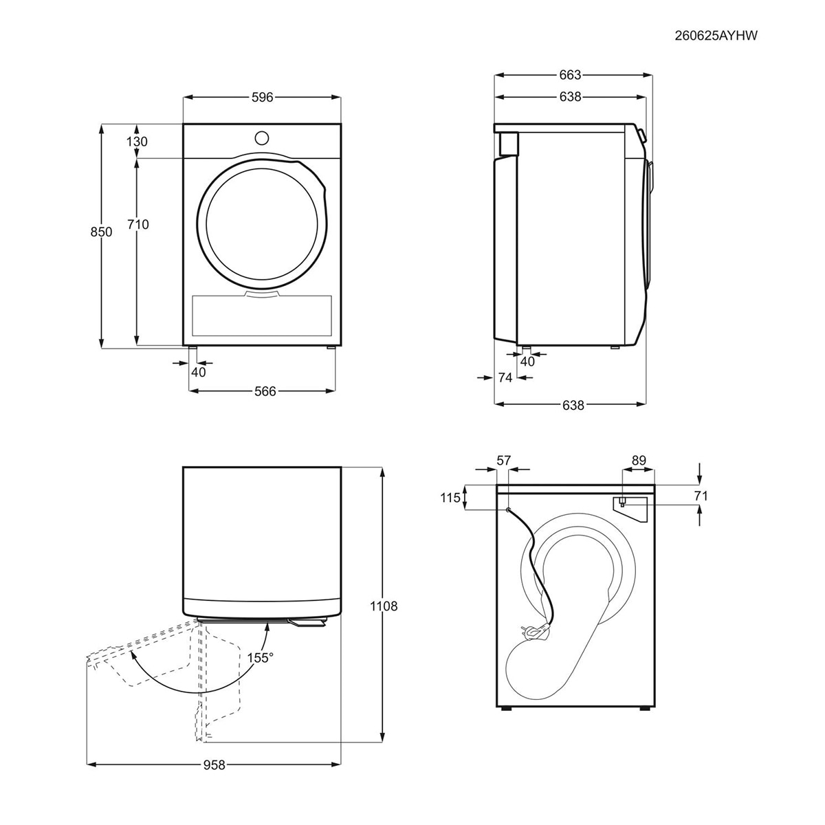 Imagen 3 de Secadora AEG 8 Kg ,Bomba de calor, Ciclo rápido, Ahorro tiempo, Serie 7000 - TE7G8CBOB - Negro Negro