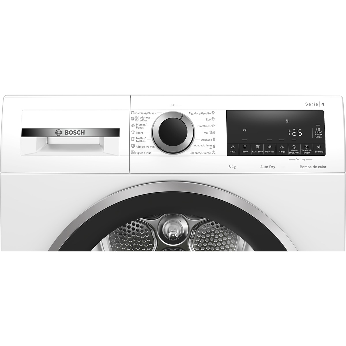 Secadora con bomba de calor, Bosch, Serie 4, 8 Kg, Auto Dry, WQA23300ES - Blanco Blanco-5