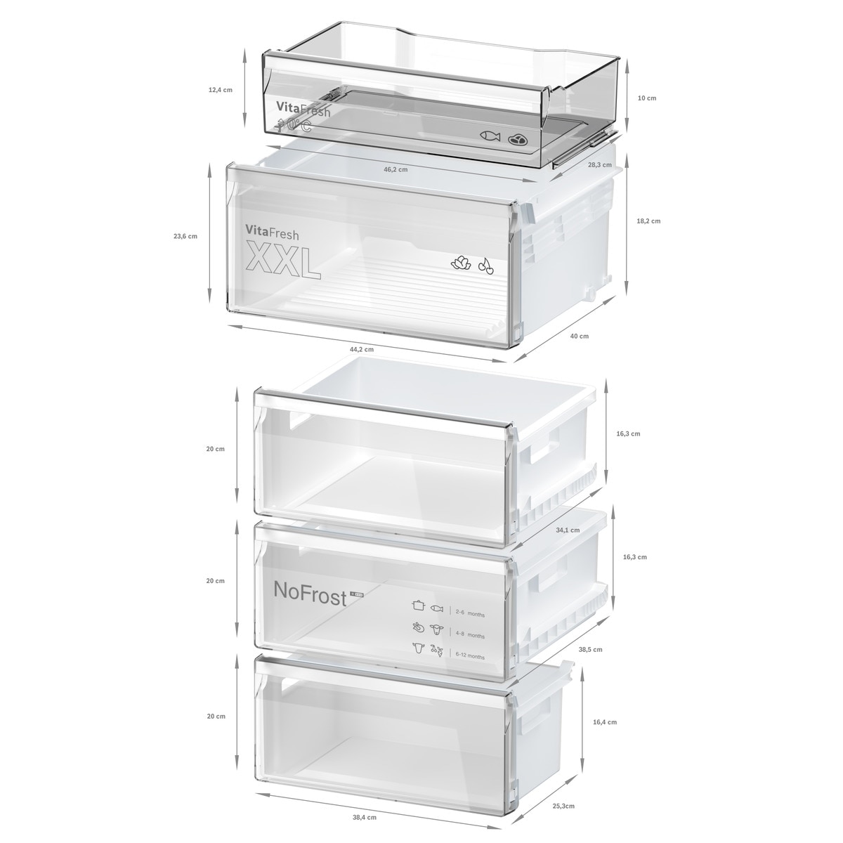 Recondicionado - Grade B - Frigorífico Combinado Bosch Serie 4 KGN392LAF No Frost de 203 cm - Look Inox Aço Inoxidável Anti-Impressões Digitais-8