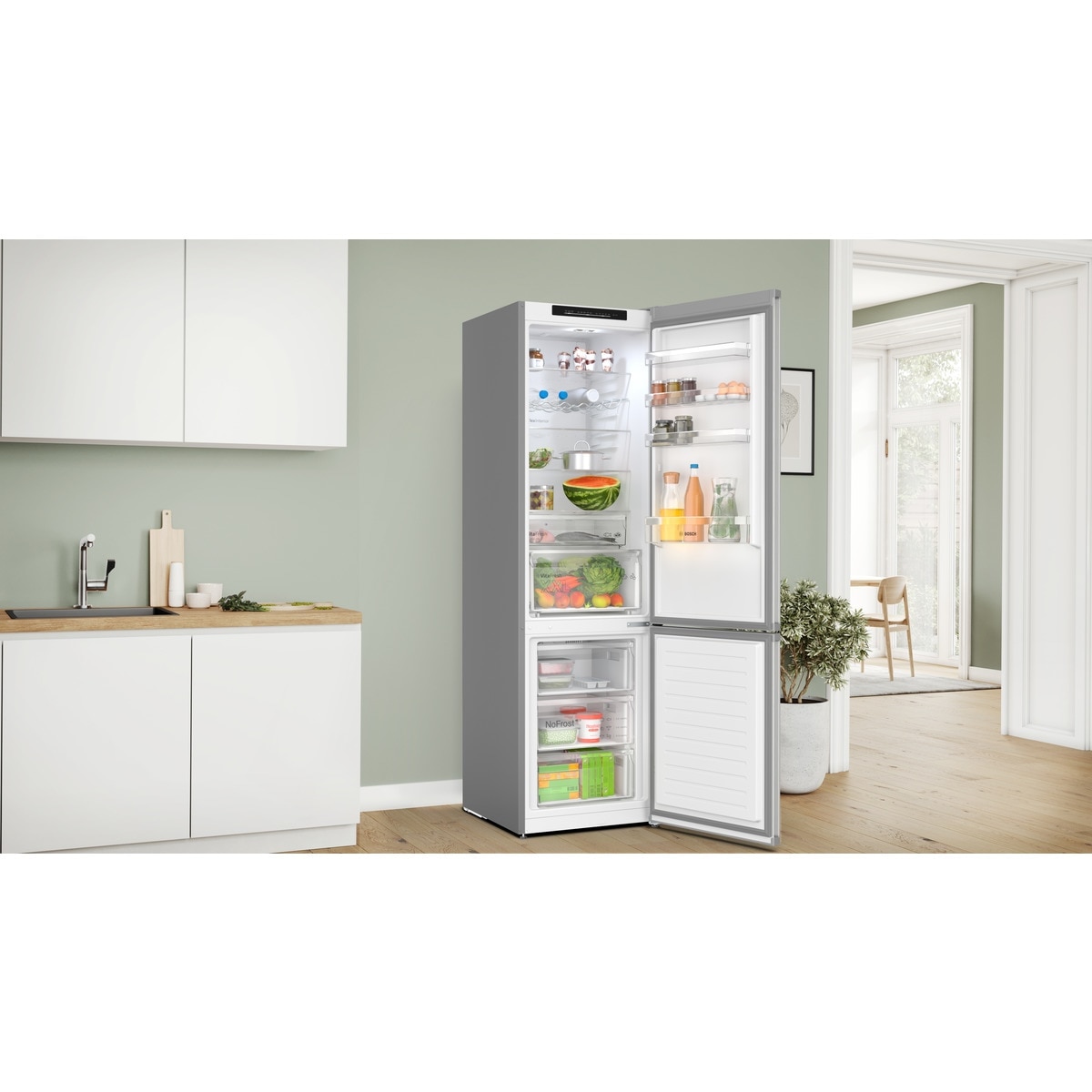 Recondicionado - Grade B - Frigorífico Combinado Bosch Serie 4 KGN392LAF No Frost de 203 cm - Look Inox Aço Inoxidável Anti-Impressões Digitais-11