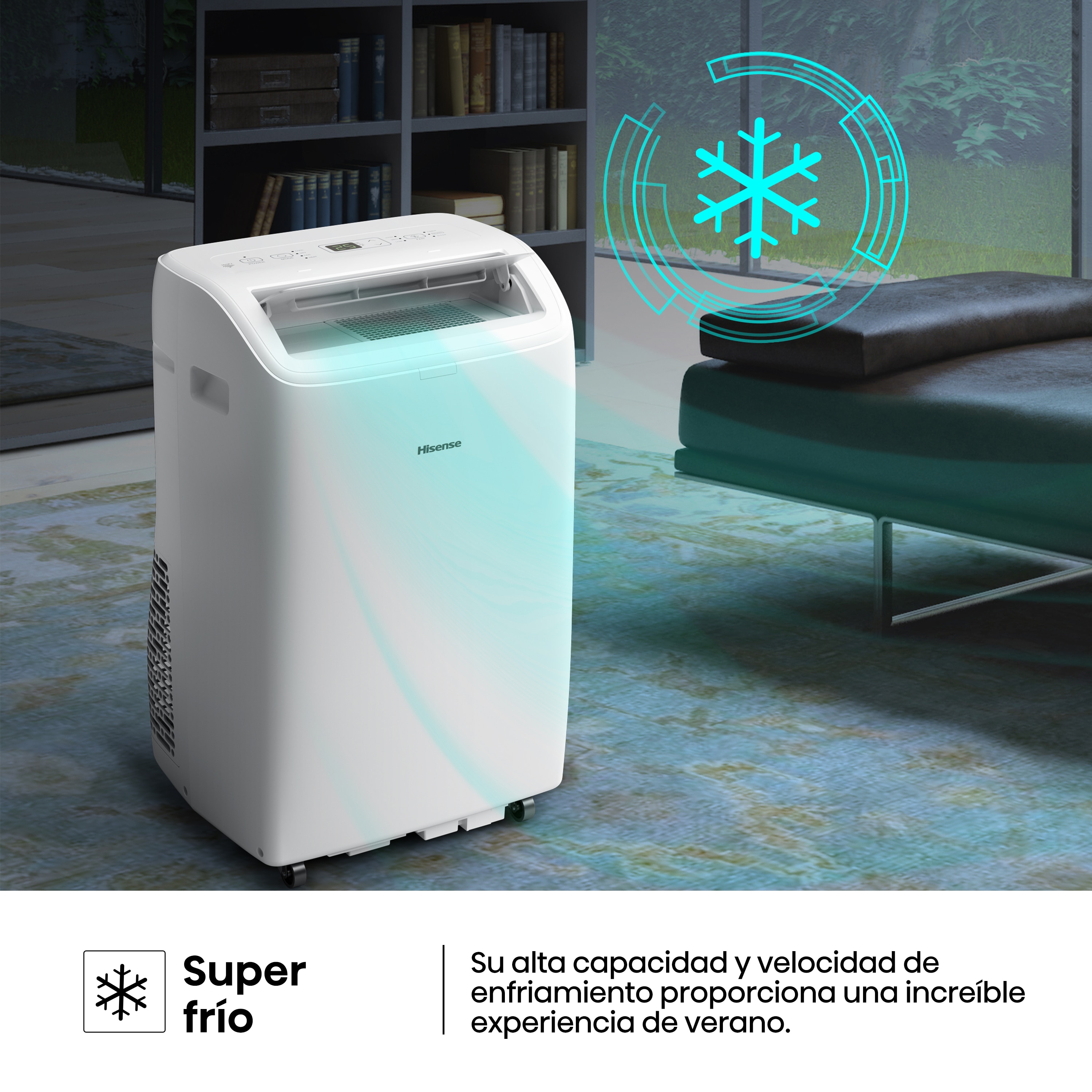 Aire acondicionado portátil Hisense con 2.236 frig/h - APC09QC - Blanco Blanco-8