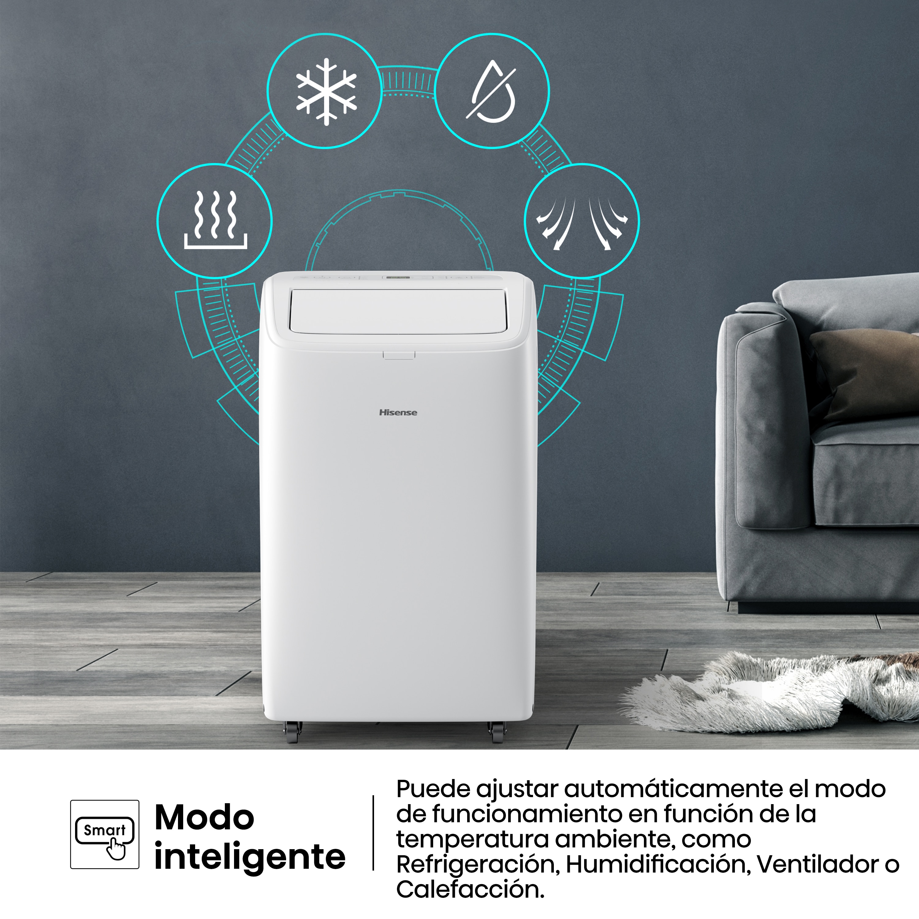 Aire acondicionado portátil Hisense con 2.236 frig/h - APC09QC - Blanco Blanco-9