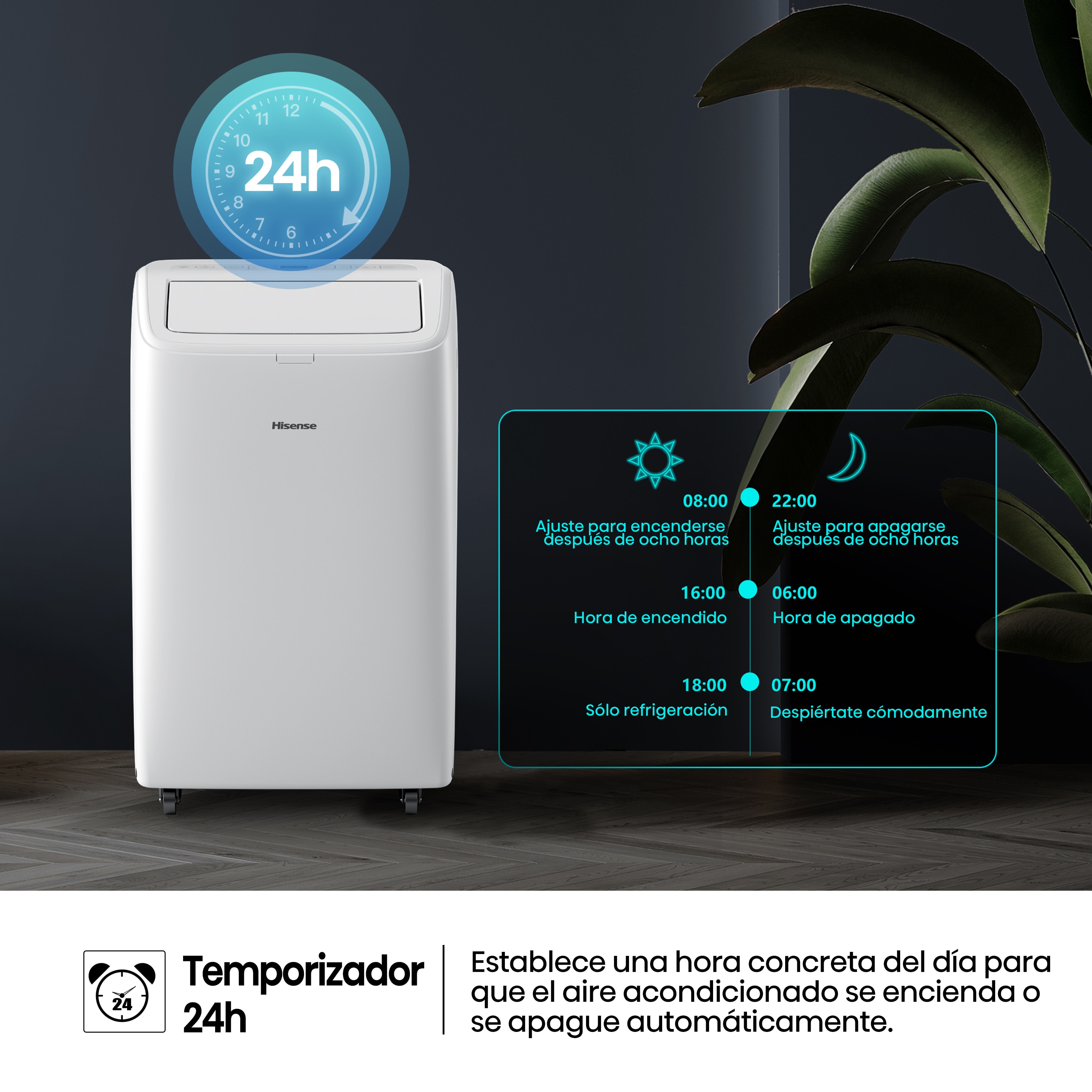 Aire acondicionado portátil Hisense con 2.236 frig/h - APC09QC - Blanco Blanco-10
