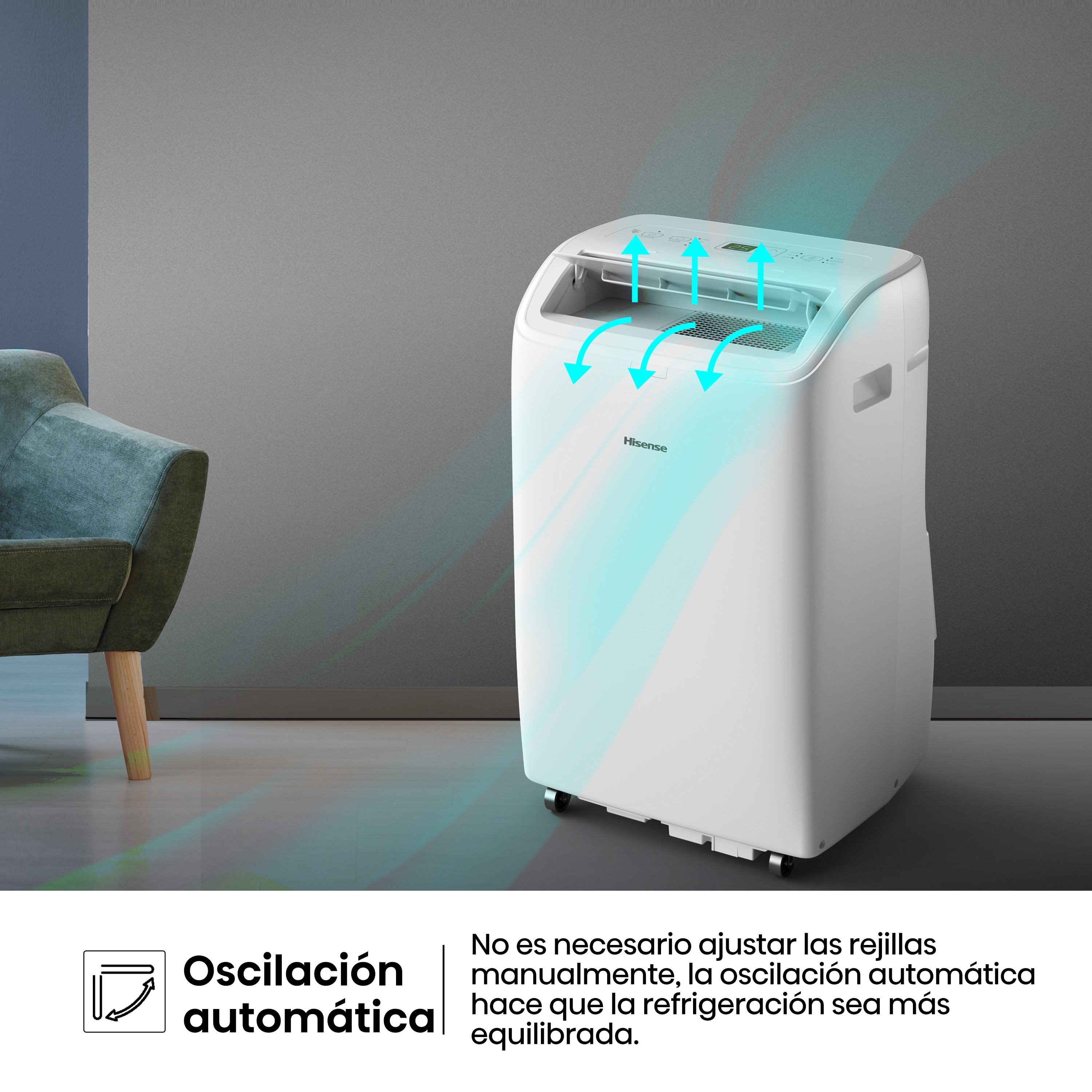 Aire acondicionado portátil Hisense con 2.236 frig/h - APC09QC - Blanco Blanco-12