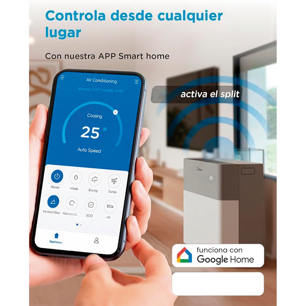 Aire acondicionado portátil Midea con 3010 frig/h y 2750 kcal/h - MMCS-12HRN8-QRD0 Blanco-6