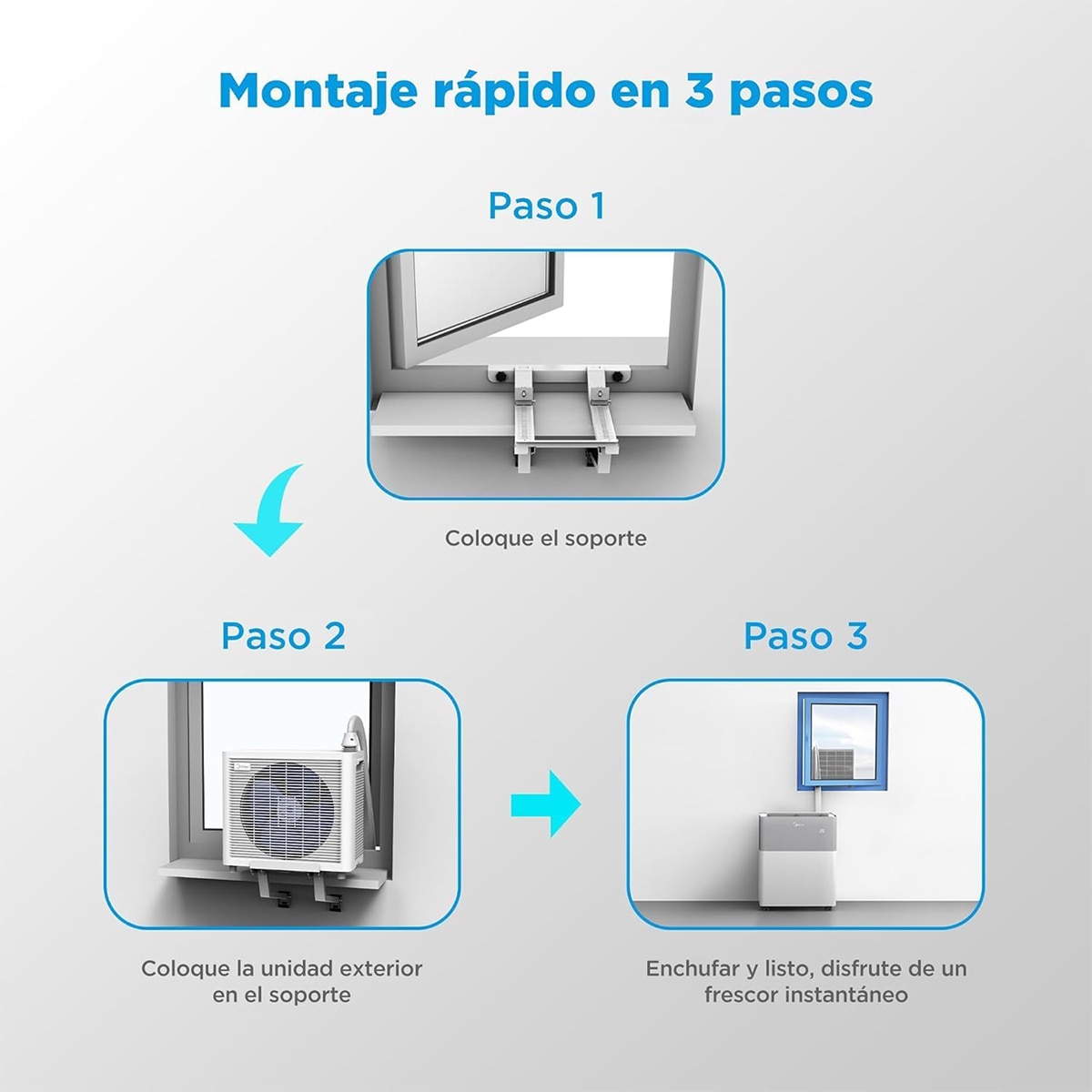 Aire acondicionado portátil Midea con 3010 frig/h y 2750 kcal/h - MMCS-12HRN8-QRD0 Blanco-9
