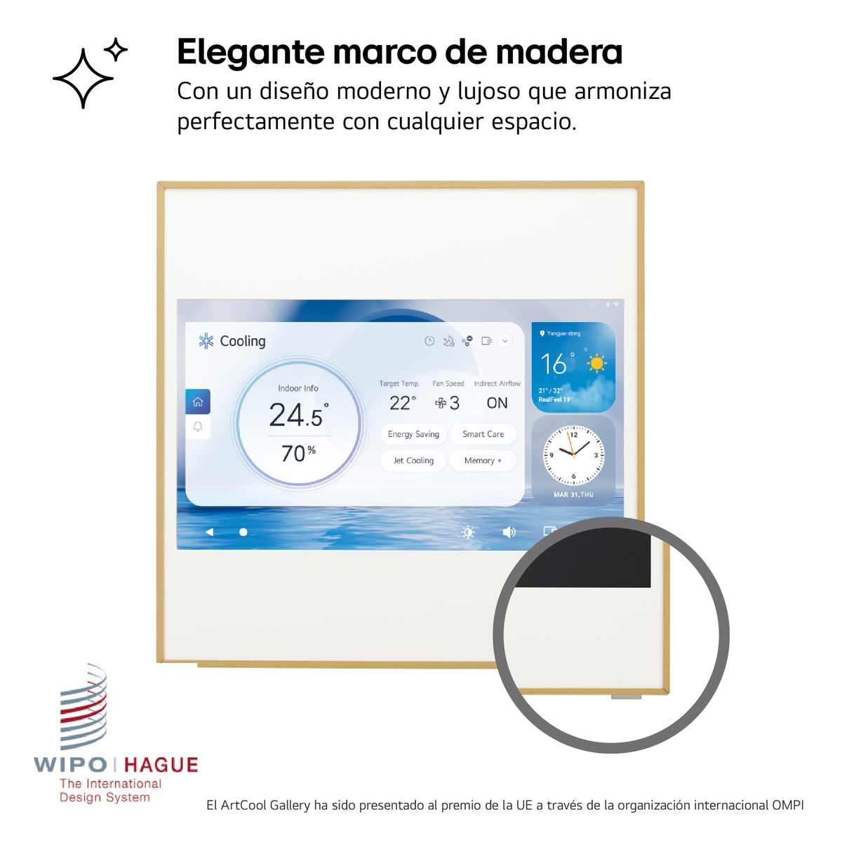 Aire acondicionado Split 1x1 LG Inverter con 2150 frig/h y 2838 kcal/h - ArtCool Gallery LCD Madera-12