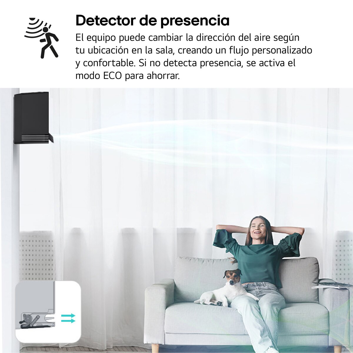 Aire acondicionado Split 1x1 LG Inverter con 2.150 frig/h y 2.752 kcal/h, WiFi - MIRROR09X.SET Antracita espejo-7