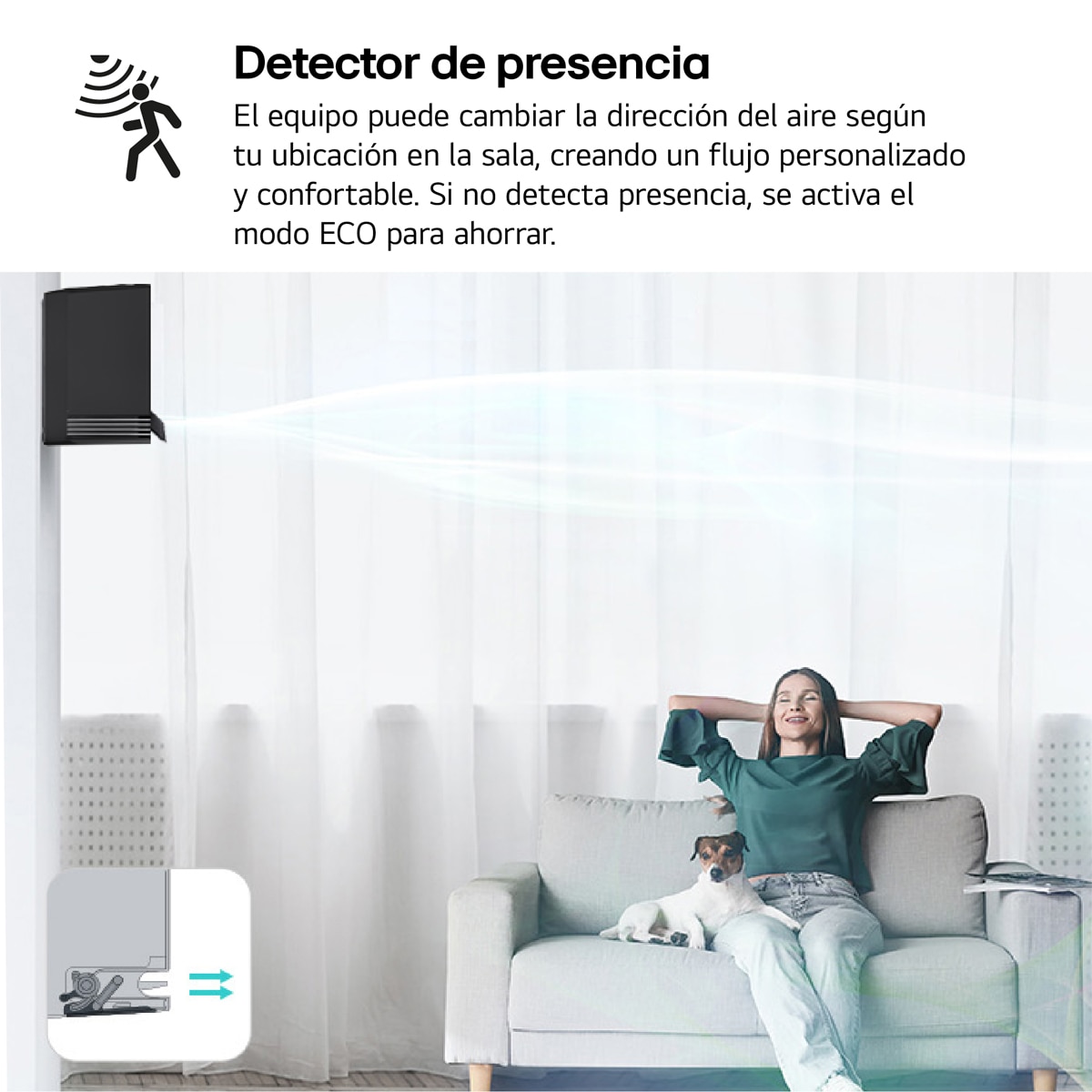 Aire acondicionado Split 1x1 LG Inverter con 3.010 frig/h y 3.440 kcal/h, WiFi - MIRROR12X.SET Antracita espejo-7