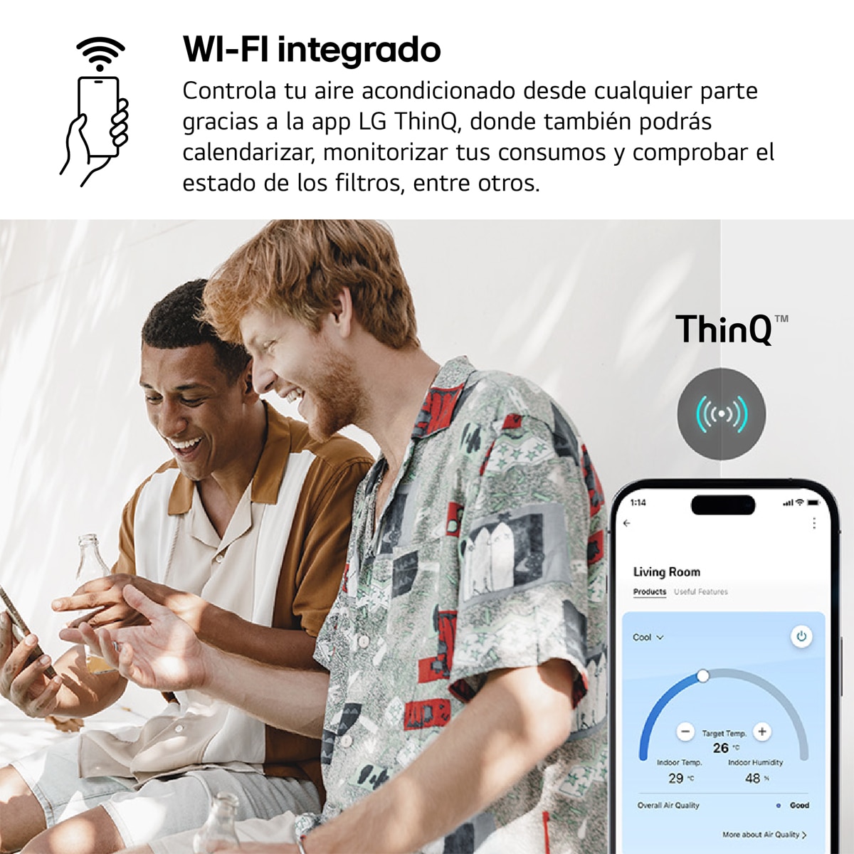Aire acondicionado Split 1x1 LG Inverter con 3.010 frig/h y 3.440 kcal/h, WiFi - MIRROR12X.SET Antracita espejo-13