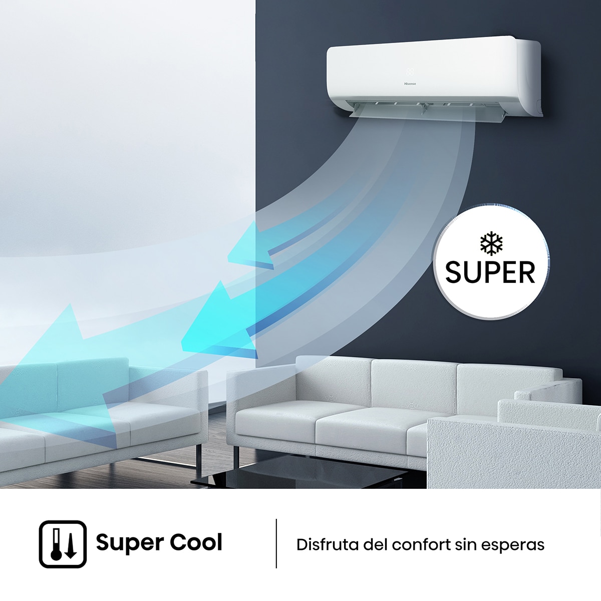 Aire acondicionado Split 1x1 Hisense Inverter con 2752 frig/h 2752 kcal/h, WiFi - KC35LR03 Blanco-10