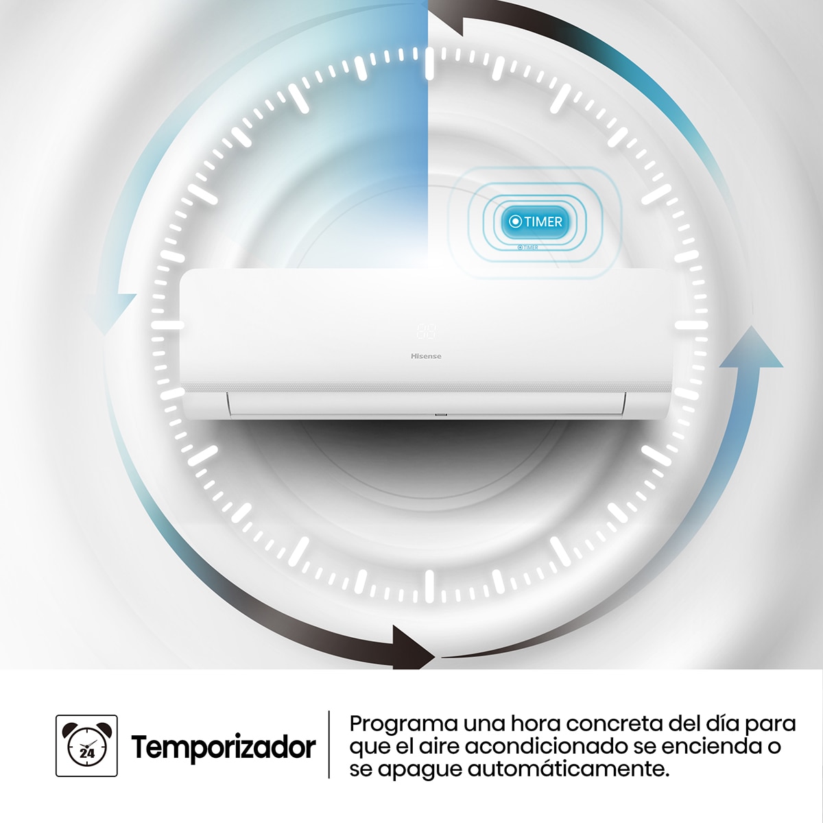 Aire acondicionado Split 1x1 Hisense Inverter con 2752 frig/h 2752 kcal/h, WiFi - KC35LR03 Blanco-12