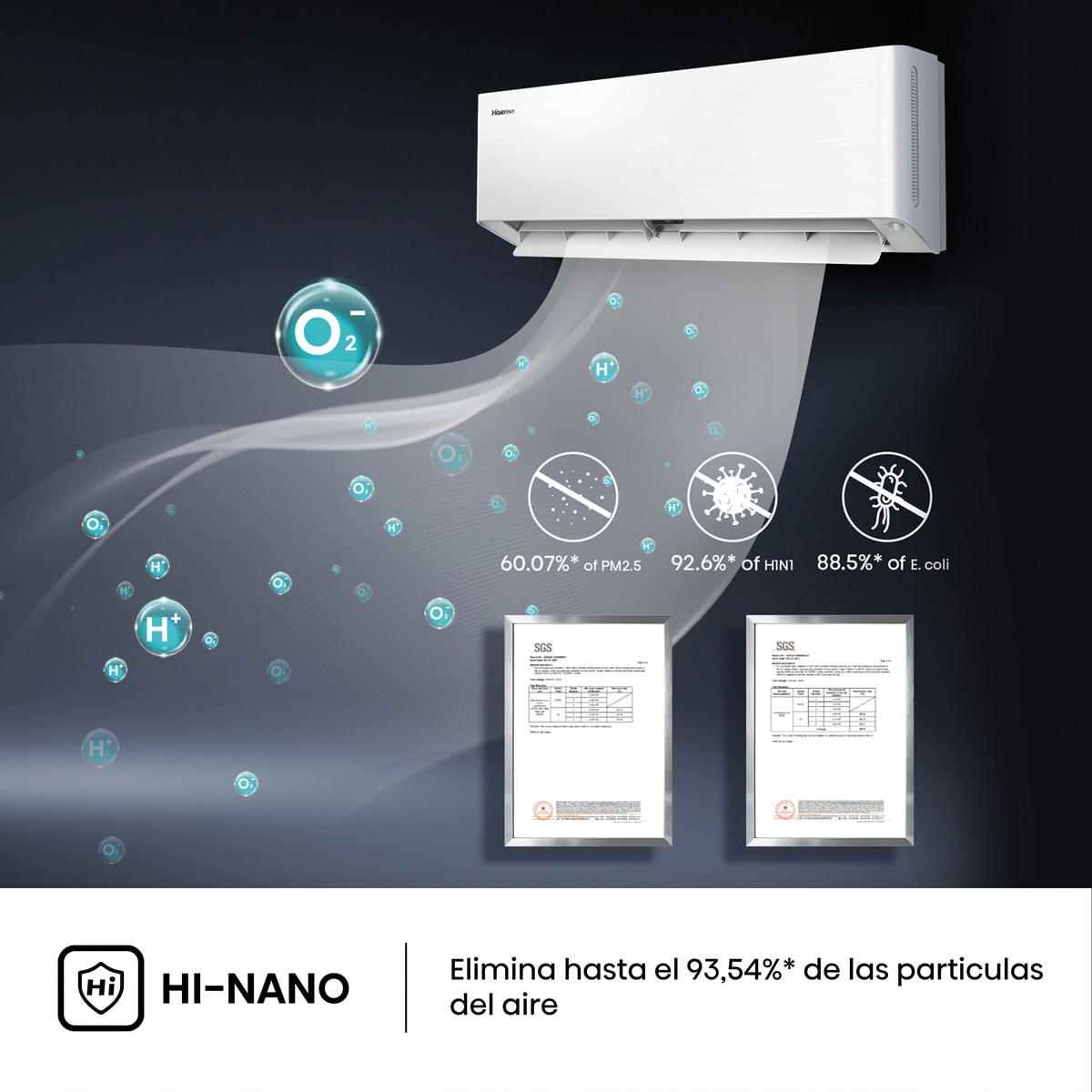 Aire acondicionado Split 1x1 Hisense Inverter con 3010 frig/h y 3354 kcal/h WiFi - QH35XV4A Blanco-11