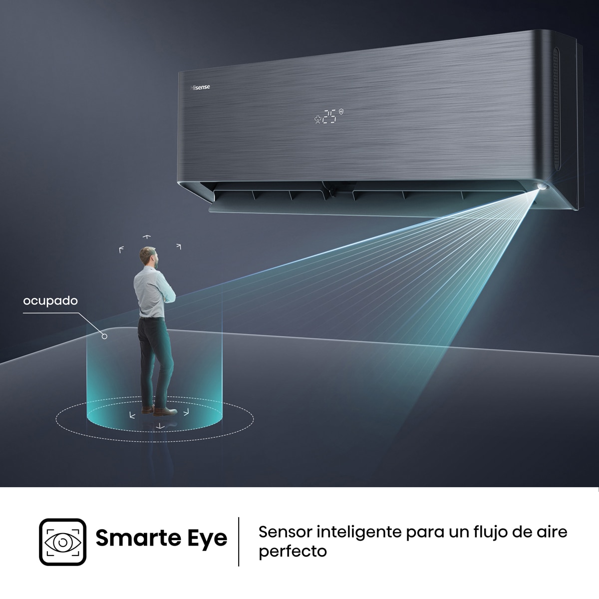 Aire acondicionado Split 1x1 Hisense Inverter con 3010 frig/h y 3354 kcal/h WiFi - QH35XV4B Negro-9
