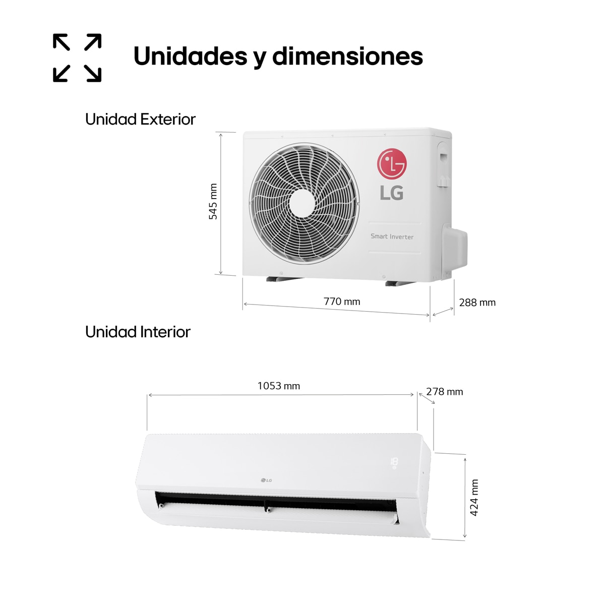 Aire acondicionado Split 1x1 LG Inverter 4.300  Frig  y  4.644 Kcal, Wifi - REPLACE18Z.SET Blanco-2